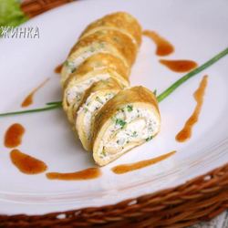 Рецепт Канапе из омлета с творогом