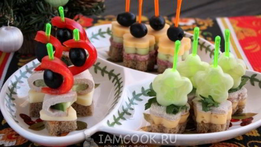 Рецепт канапе праздничного ассорти