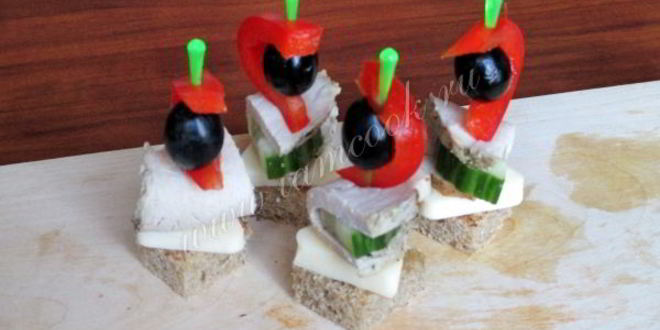 Рецепт канапе праздничного ассорти
