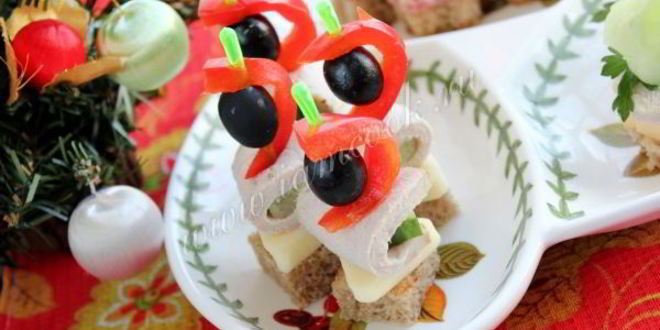 Рецепт канапе праздничного ассорти
