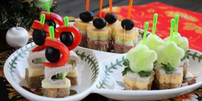 Рецепт канапе праздничного ассорти