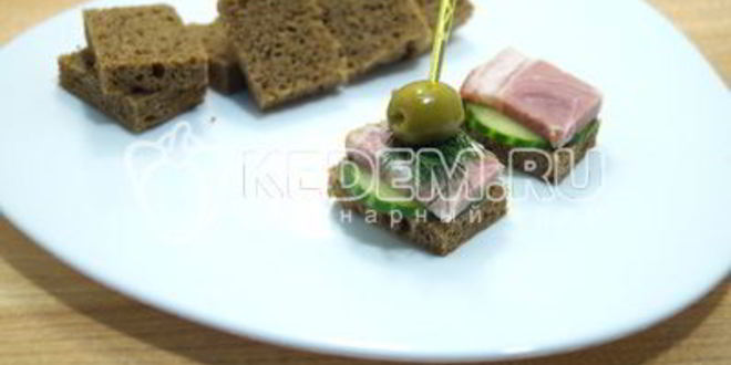 Рецепт канапе с бужениной