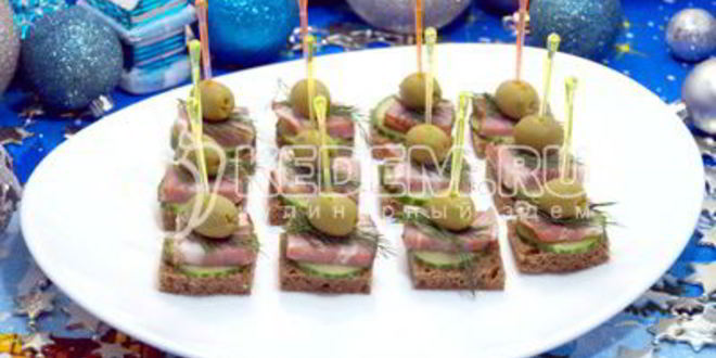 Рецепт канапе с бужениной