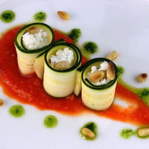 Рецепт Канапе с кабачком и творогом