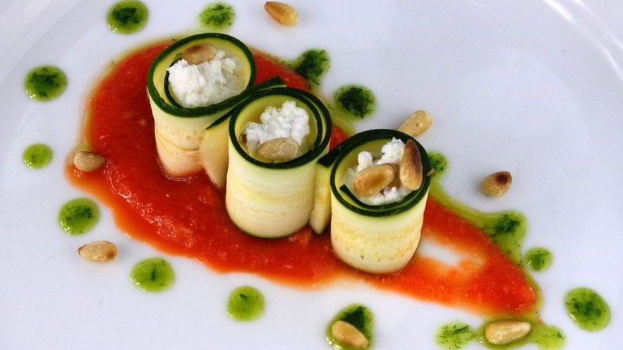 Рецепт канапе с кабачком и творогом