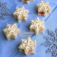 Рецепт Канапе с красной рыбой Снежинки