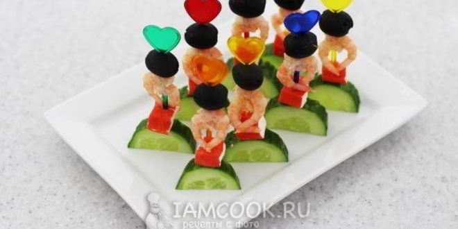 Рецепт канапе с креветками