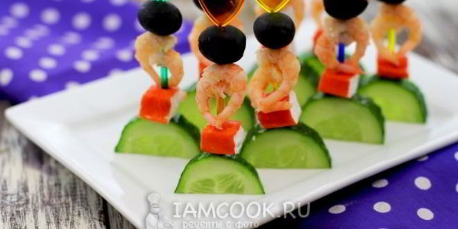 Рецепт канапе с креветками