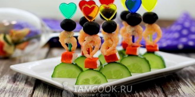 Рецепт канапе с креветками