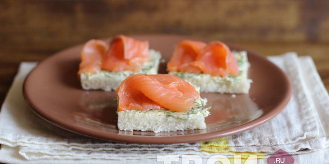 Рецепт канапе с семгой