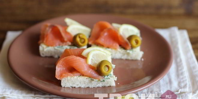 Рецепт канапе с семгой