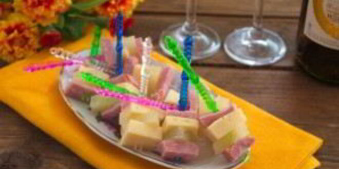 Рецепт канапе с ветчиной и сыром