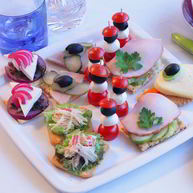 Рецепт Канапе с ветчиной