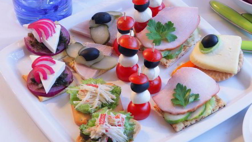 Рецепт канапе с ветчиной