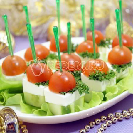 Рецепт Овощного канапе с сыром фета