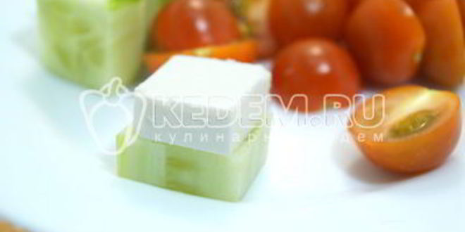 Рецепт овощного канапе с сыром фета