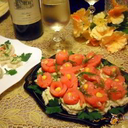 Рецепт Праздничных канапе Цветы для тебя