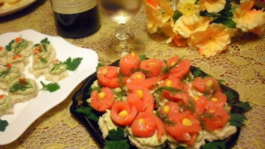 Рецепт праздничных канапе цветы для тебя