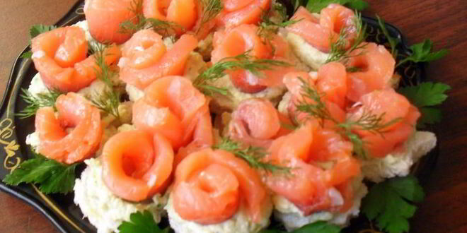 Рецепт праздничных канапе цветы для тебя