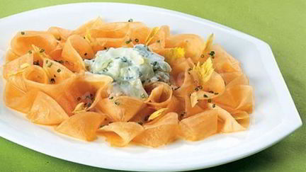 Рецепт Карпачча из дыни с сельдереем и соусом из йогурта