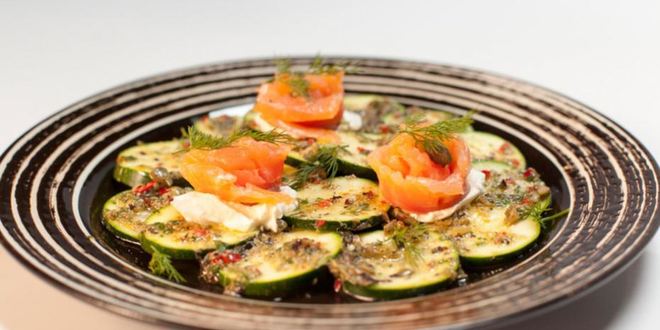 Рецепт карпачча из цукини с лососем