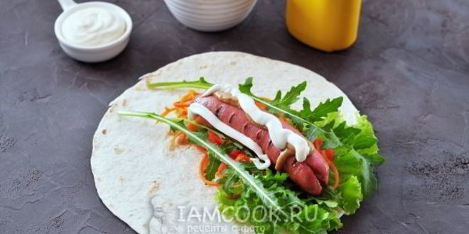 Рецепт хот-дога в лаваше