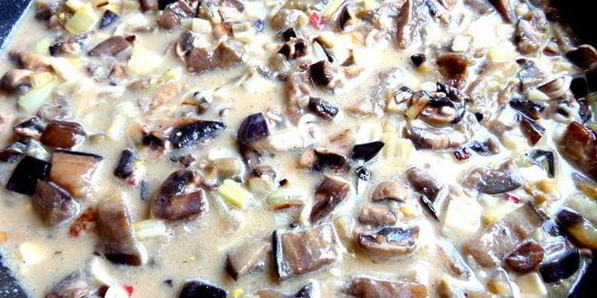 Рецепт фриттаты из баклажанов с грибами