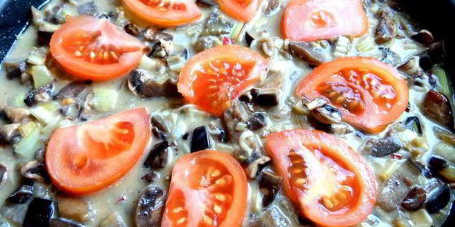 Рецепт фриттаты из баклажанов с грибами