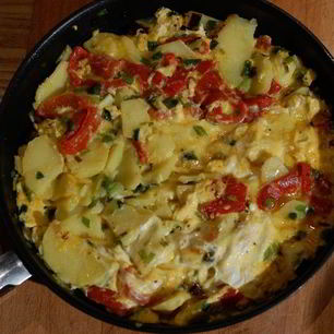 Рецепт Фриттаты с картофелем, сладким перцем и зеленым луком