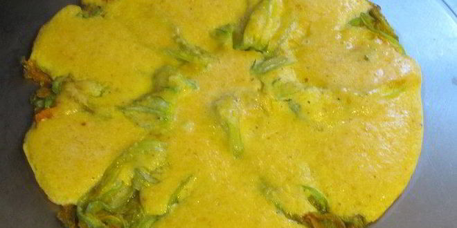 Рецепт фриттаты с цветками цукини