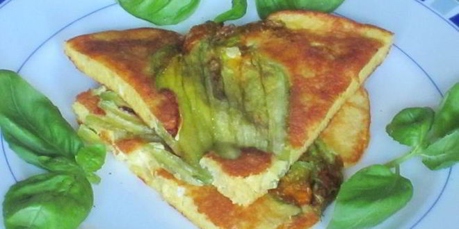 Рецепт фриттаты с цветками цукини