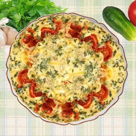 Рецепт Омлета на пару с помидорами