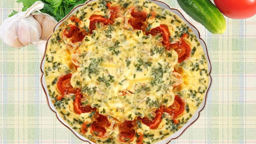 Рецепт омлета на пару с помидорами