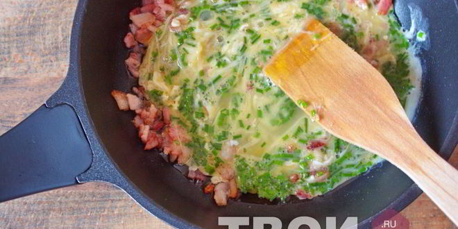Рецепт омлета на сковороде