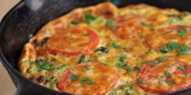 Рецепт омлета с брокколи и помидорами