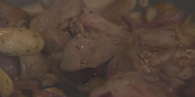 Рецепт омлета с грибами и куриной печенкой