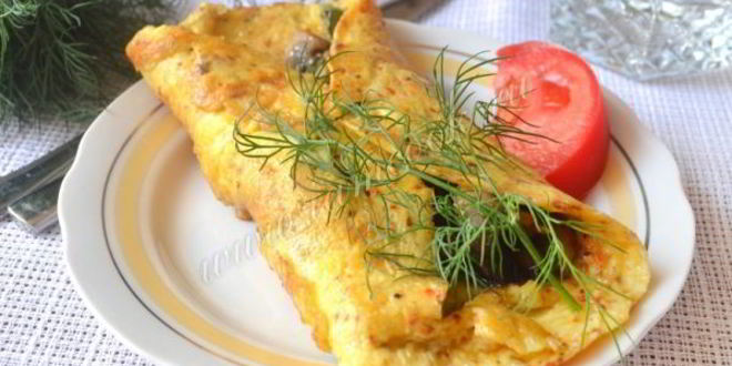 Рецепт омлета с грибами по-испански