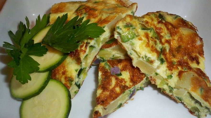 Рецепт омлета с кабачками