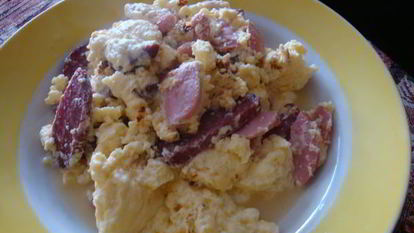 Рецепт Омлета с колбасой и сыром