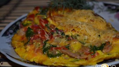 Рецепт Омлета с овощами и курицей