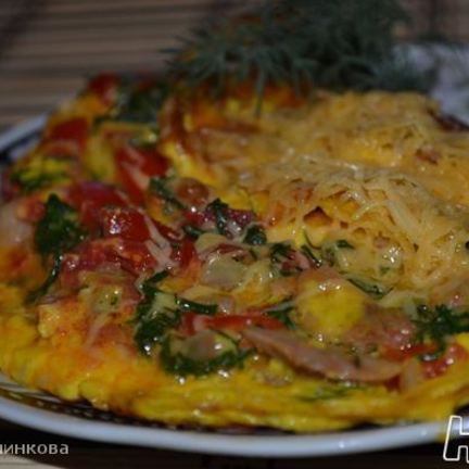 Рецепт Омлета с овощами и курицей