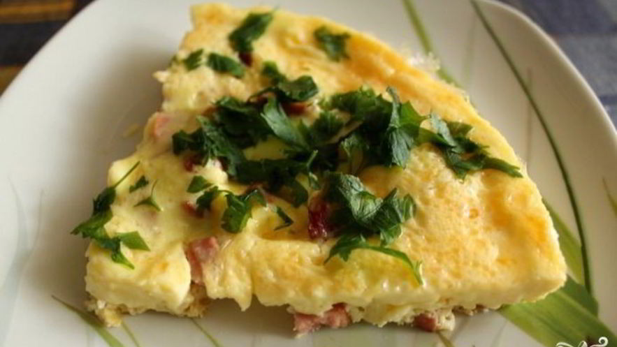 Рецепт омлета с ветчиной