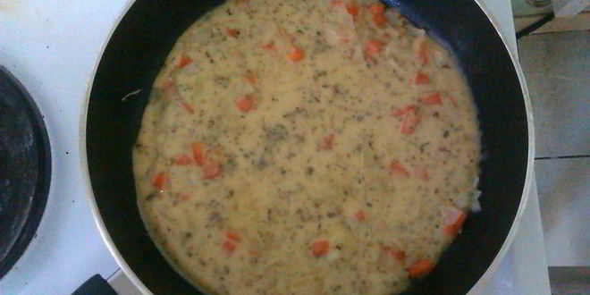 Рецепт овощного омлета на кефире