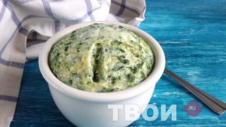 Рецепт парового омлета со шпинатом