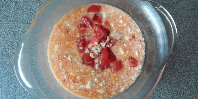 Рецепт творожного омлета с зеленью и овощами