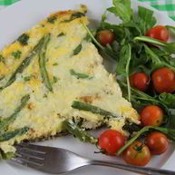 Рецепт Зеленого омлета со стручковой фасолью, руколой и зеленым луком