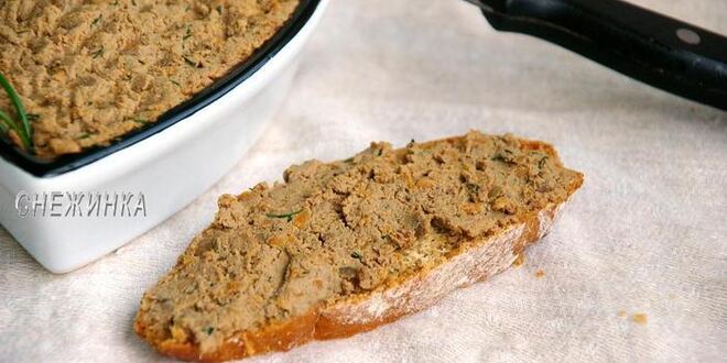 Рецепт паштета из куриной печени с лисичками