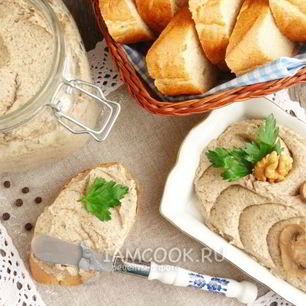 Рецепт Паштета из шампиньонов с грецкими орехами
