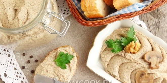 Рецепт паштета из шампиньонов с грецкими орехами