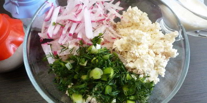 Рецепт творожного паштета с редисом